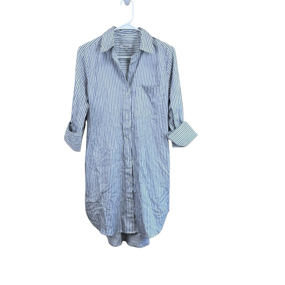 Madewell Y-Neck Relaxed Shirtdress‎ XXS True Midnight NS220 Casual Preppy